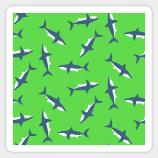 Sharks on Lime Green Sticker